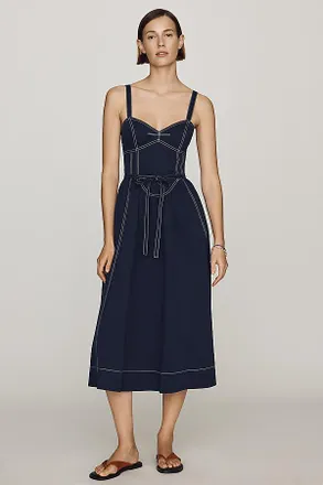 Mare Mare Cotton Seamed Midi Dress