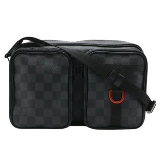 Louis Vuitton Pre-owned Utility Messenger Damier Graphite Schoudertas - Dames - Pre-owned - Zwart - Maat: ONE Size