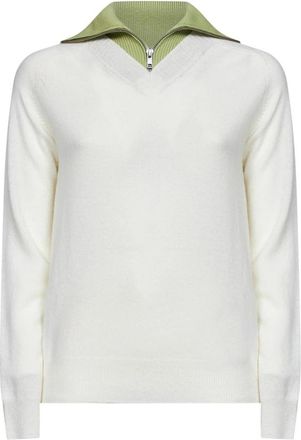 Maison Margiela V-neck Truien - Dames - V-hals truien - Wit - L - Truien & Vesten