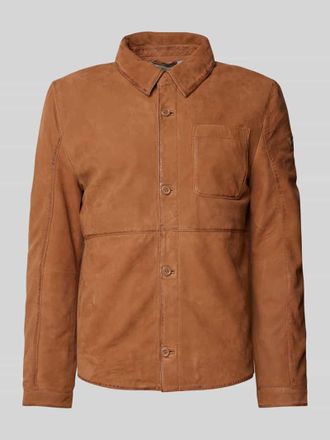 Mauritius Jacke in Leder-Optik mit Brusttasche Modell Jemmo in Cognac, Gr&ouml;&szlig;e L