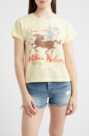 Daydreamer Willie Nelson Graphic T-Shirt in Sheer Yellow at Nordstrom, Size X-Small