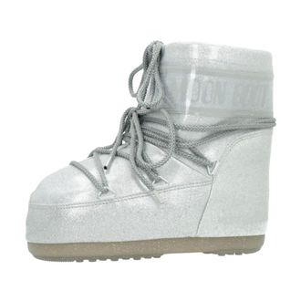 Moon Boot Schoenen, Dames, Grijs, 39 EU, Leer, MB Icon Low Glitter
