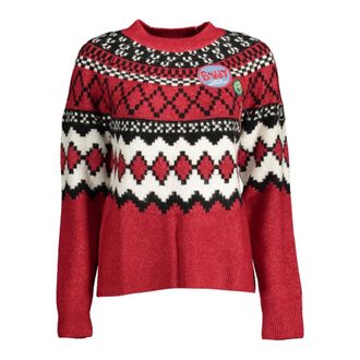 Desigual Elegante trui met hoge kraag en contrasterende details - Dames - Ronde hals truien - Veelkleurig - XL - Wol - Truien & Vesten