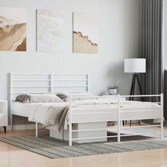 vidaXL Giroletto Con Testiera E Pediera Metallo Bianco 120x190 Cm - Vidaxl
