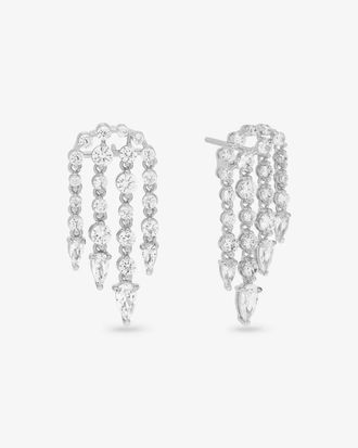Melinda Maria Womens Shes Arrived Chandelier Earrings In Silver White
