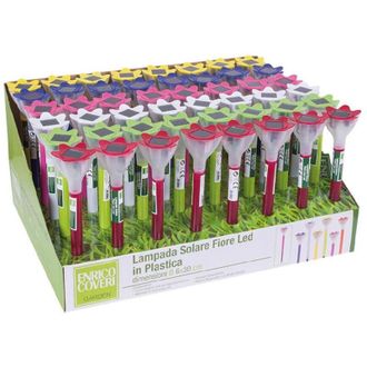 Trade Shop Trade Shop - Set 48pz Lampada Solare Forma Di Fiore Led En Plastic 6x30cm 6 Colours 4125012