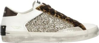 Crime London Distressed Sneaker - Dames - Sneakers - Wit - 38 EU - Leer - Schoenen