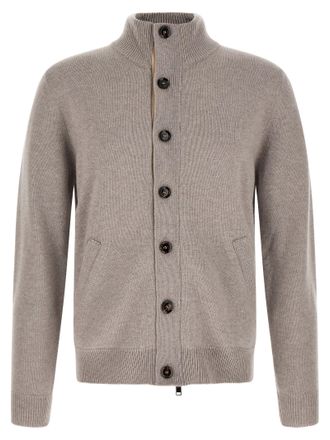 Brioni Beige Cashmere Mens Cardigan