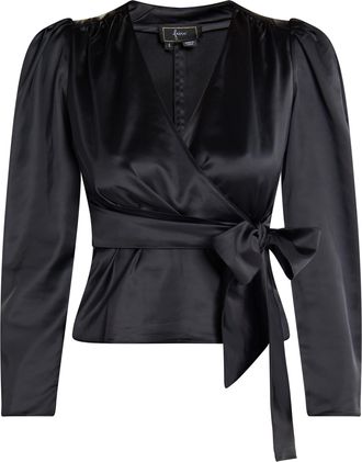 Faina Wikkel blouse Dames zwart