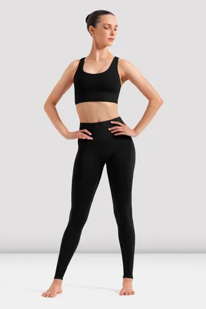 Bloch Ladies Elina Rib Waist Legging, Midnight Amethyst