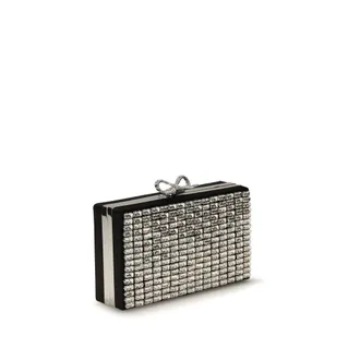 Self Portrait Womens Silver Glass Clutch Bag