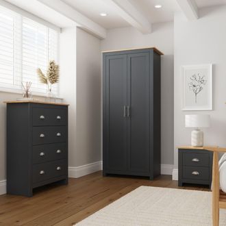 GFW Lancaster 3 Piece Bedroom Set in Dark Blue