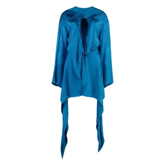 The Attico Dames, Jurken, Blauw, Maat: 2XS Zijde