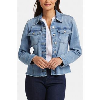 NYDJ Frayed Denim Jacket in Lakefront at Nordstrom, Size X-Large