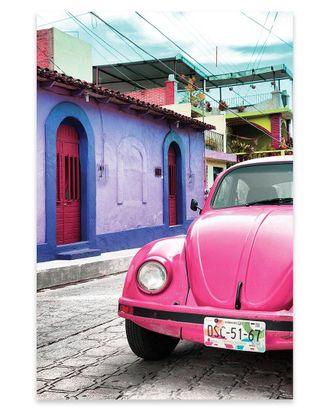 iCanvas Icanvas Pink Vw Beetle Car Print On Acrylic Glass By Philippe Hugonnard