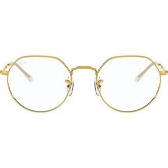 Ray-Ban Unisex Jack 49mm Hexagonal Optical Glasses in Shiny Gold at Nordstrom