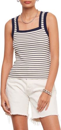 Fifteen Twenty Mindy Stripe Tank in Cream/Navy at Nordstrom, Size X-Small