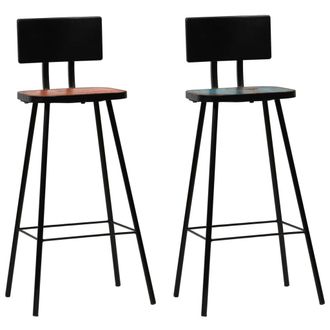 vidaXL Taburetes De Cocina 2 Unidades Madera Maciza Reciclada Vidaxl