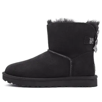UGG (WMNS) UGG Mini Bailey Bow II Exotic Boot Black 1102972-BLK