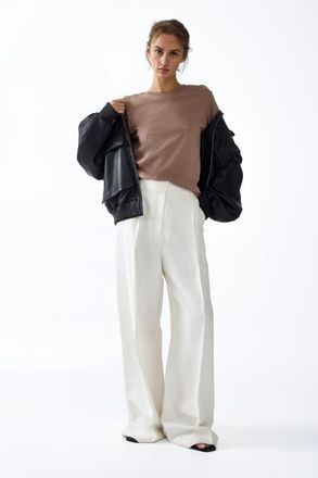 H&M Silk-blend t-shirt in Taupe at Nordstrom, Size X-Small
