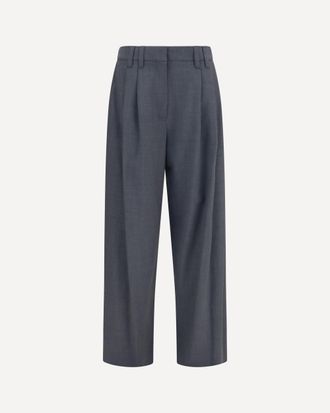 Brunello Cucinelli Tropical wool tailored Pants with Monili detail Female 46