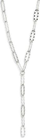 Nordstrom Hammered Paper Clip Chain Y-Necklace in Silver at Nordstrom Rack