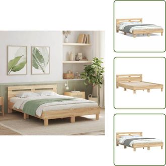 vidaXL Testiera in legno multistrato - vidaXL Giroletto Testiera Rovere Sonoma 150x200 cm Legno Multistrato - Letto con doghe in compensato