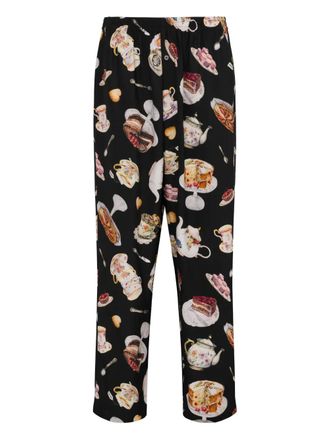 Moschino Broek met dessertprint - Zwart