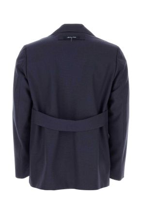 Fendi Mens Blue Wool Blazer Exterior: Virgin Giacche E Gilet