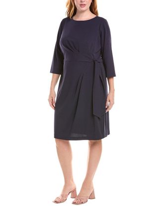 Tahari by ASL Tahari Asl Plus Tie Waist Crepe Mini Dress