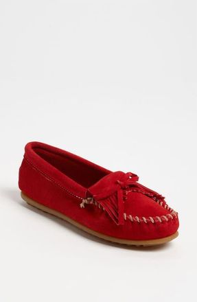 Minnetonka Kilty Suede Driving Shoe in Red at Nordstrom, Size 5.5