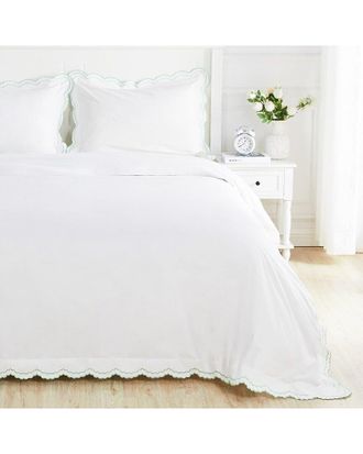 Melange Home M&eacute;lange Home 300 Thread Count Double Scalloped Embroidery Duvet Set
