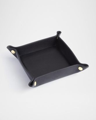 Royce Leather Monogrammed Leather Catchall Valet Tray