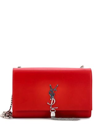 Saint Laurent Classic Monogram Tassel Leather Medium crossbody bag - Rood