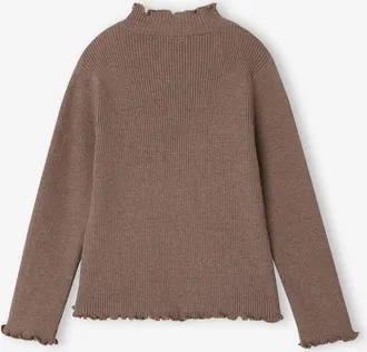 Vertbaudet M&auml;dchen Unterziehrolli Rippenstrick, personalisierbar taupe