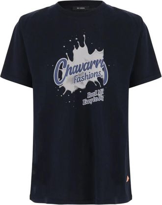 Willy Chavarria Bedruikt Katoenen T-shirt - Heren - T-shirts - Blauw - S - Katoen - Tops