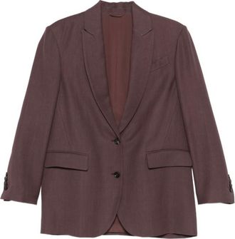 Brunello Cucinelli Maroon Notched Lapel Blazer