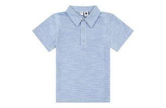 Busy Bees Short Sleeve Polo in Blue Chambray at Nordstrom, Size 18M