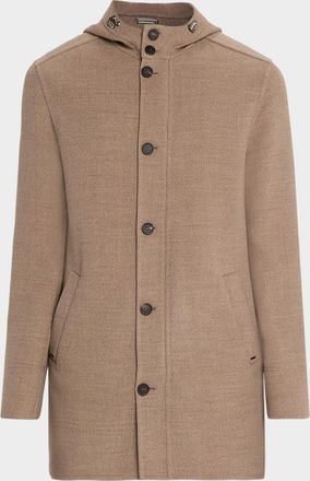 Stefano Ricci Men & apos;s Double-Face Wool Hooded Jacket