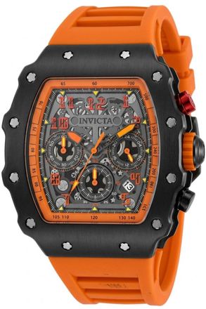 Invicta Racing 69729 Herenhorloge - Quartz Uurwerk - Acryl met Zilveren Wijzerplaat - 44 mm
