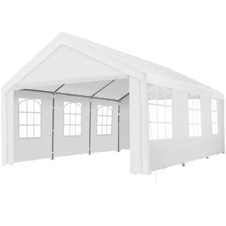 TecTake Pabell&oacute;n de jard&iacute;n de acero, impermeable, protecci&oacute;n uv 50+, blanco