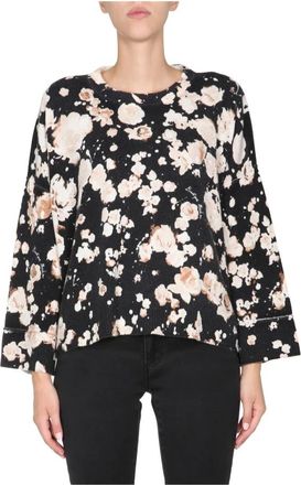 Moschino Truien & Vesten, Dames, Veelkleurig, M, Wol, Maglia Flower Print Crew Neck