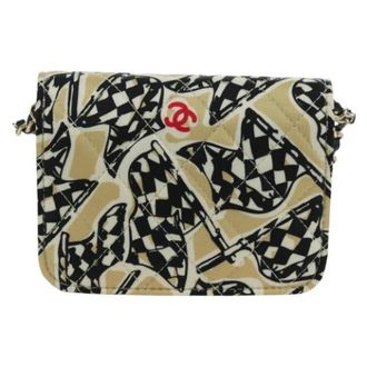 Chanel Pre-owned Vintage Schoudertas - Dames - Pre-owned - Beige - Maat: ONE Size Katoen