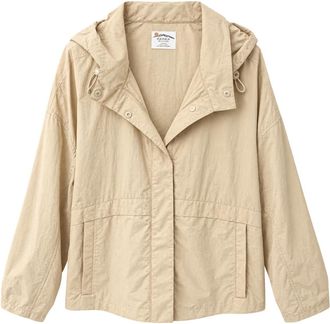 HFX Womens Nylon Water Resistant Lightweight Zip Front Windbreaker Jacket, Tomato