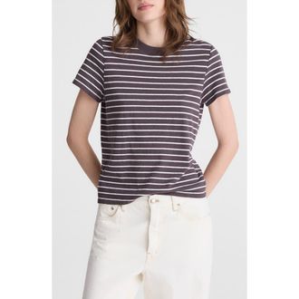 Madewell Stripe Relaxed Cotton Jersey T-Shirt in Chocolate Plum at Nordstrom, Size Xx-Small