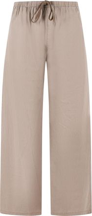Maison Margiela Numeric Embroidered Cotton Wide-Leg Pants - Beige