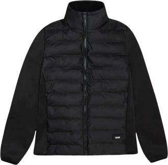 Rains Safi Fleece Hybrid Curve Jacket - Dames - Regenjassen - Zwart - M - Leer - Jassen