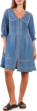 BILLY T Perfect Brunch Shift Dress in Denim at Nordstrom, Size X-Small