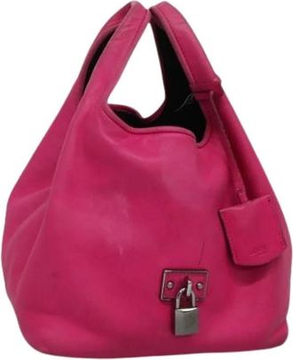 Loewe Pre-owned Handbags, female, Pink, Size: ONE SIZE Pre-owned Leather Handbag