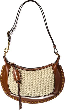 Isabel Marant Oskan Moon Raffia & Leather Hobo Bag